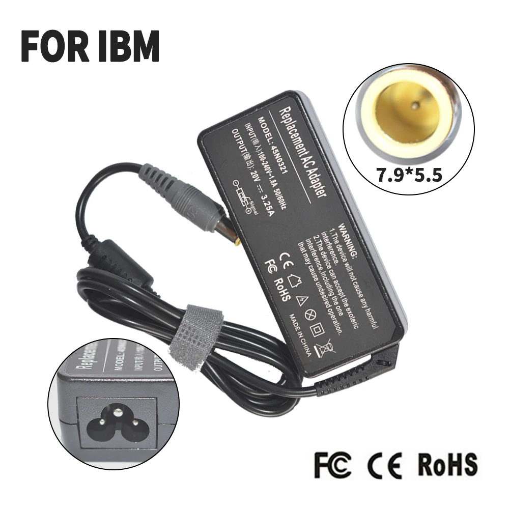 20V 3.25A 7.9*5.5mm AC Adapter Power Supply for IBM Lenovo X200 X300 R400 R500 T410 T410S T510 SL510 L410 L420 Charger | Компьютеры и