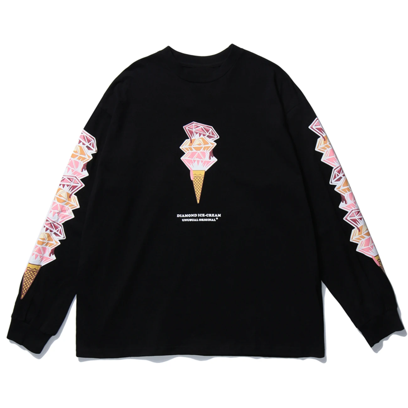 Осень 2020 футболка с принтом мороженого пуловеры мужские свободные футболки в