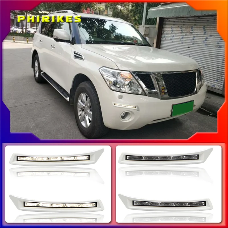 

Дневные ходовые светодиодные огни для переднего бампера для Nissan патруль Y62 2012-2015, 2 шт.