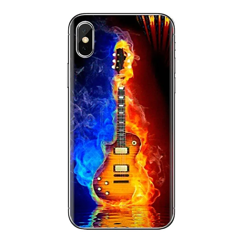 Для htc U11 один M7 M8 A9 M9 M10 E9 Desire 630 530 626 628 816 820 Motorola G G2 G3 воды и гитара с принтом огня