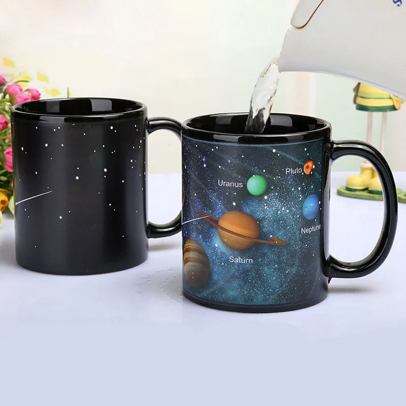 MYBOTTY Creative Solar System Magic Cup Color Changing Mug Porcelain Coffee Travel Heat-resistant Milk Mugs | Дом и сад