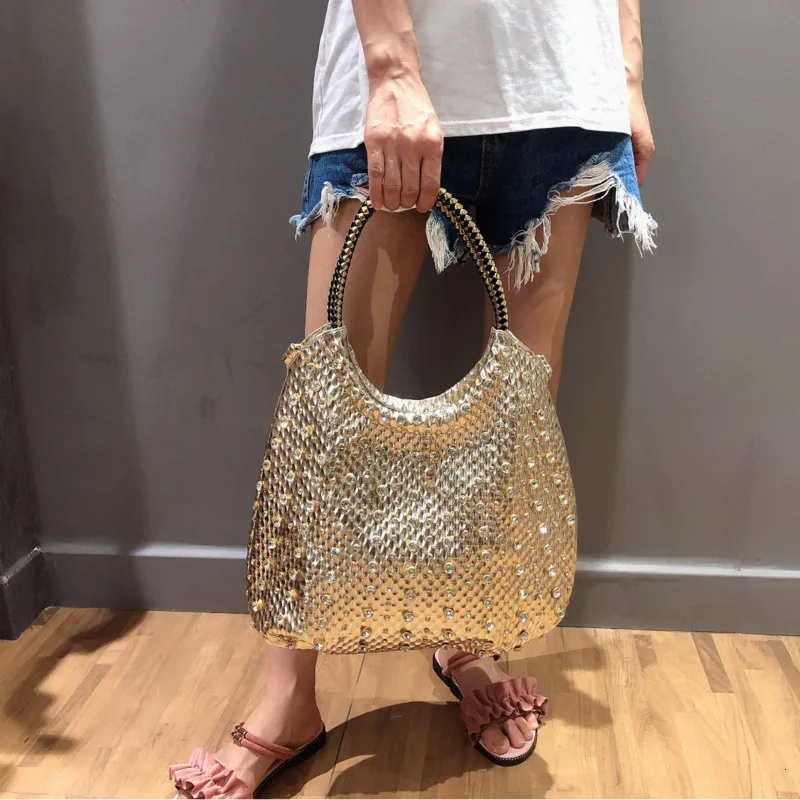 

Luxury Designer Diamond Women's Handbags Fashion Leather Crossbody Shoulder Bag Rhinestone Large Capacity Package rhinestone bag