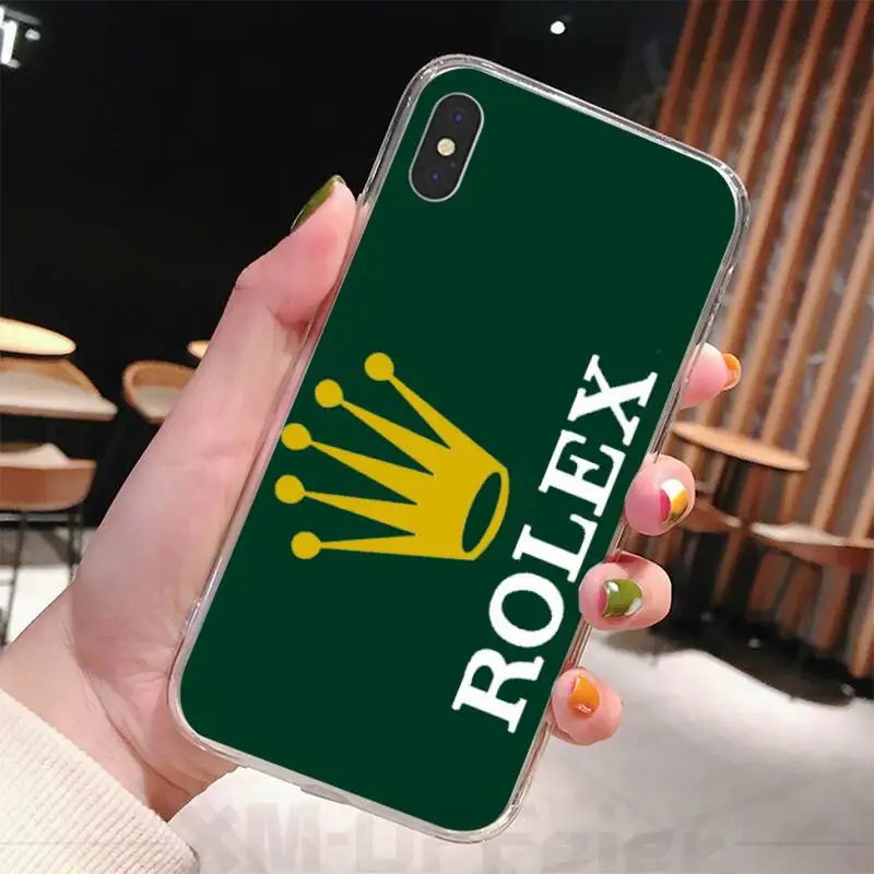 

Famous Brand Rolex Phone Case Transparent For Iphone 12 11 Pro Max Xr X Mini 7 8 PLUS Coque Cover