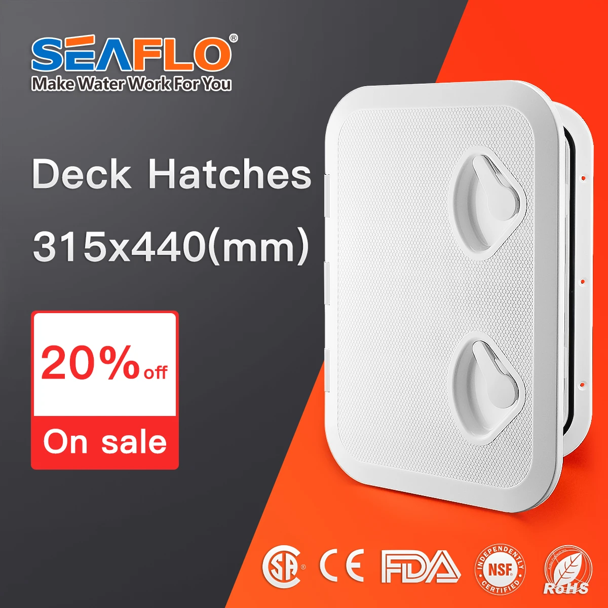 Крышка крышки палубы 315*440 SEAFLO для морской лодки яхты домов на колесах