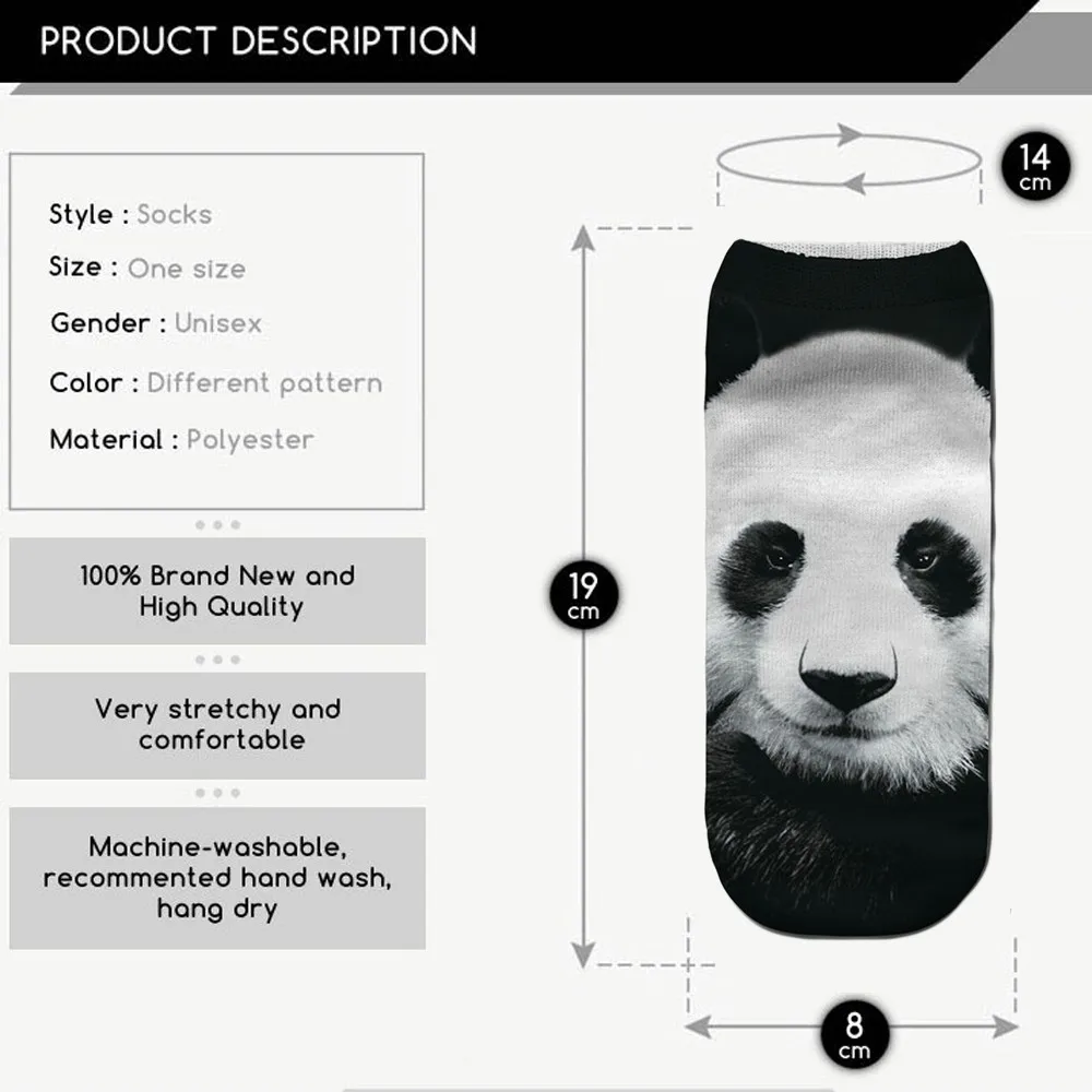 

Cartoon Socks Animal 3d Cute Print Socks Men Women Boat Sock Unisex Personality Sock Harajuku Kawaii Socks Calcetines Mujer
