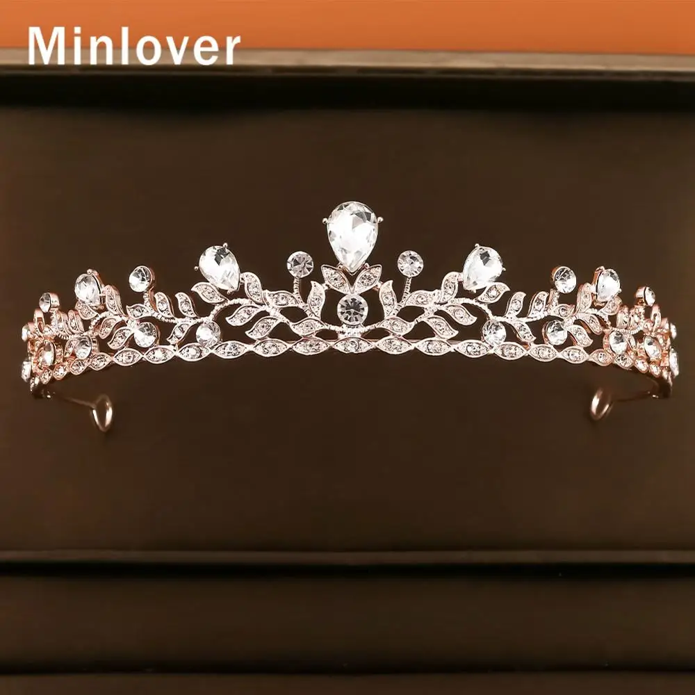 Minlover новинка 2020 короны диадемы свадебные и для невесты Кристальные аксессуары