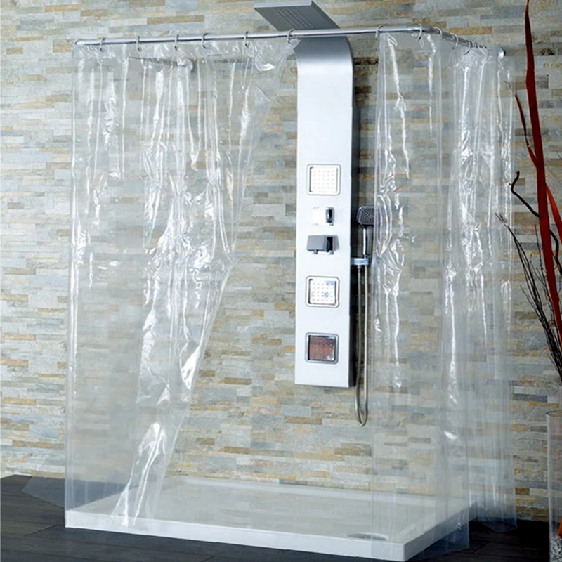 

Transparent Solid Color Shower Curtains Bath Plastic Waterproof Anti-mildew Home Bathroom Bathtub Partition Curtains Separation