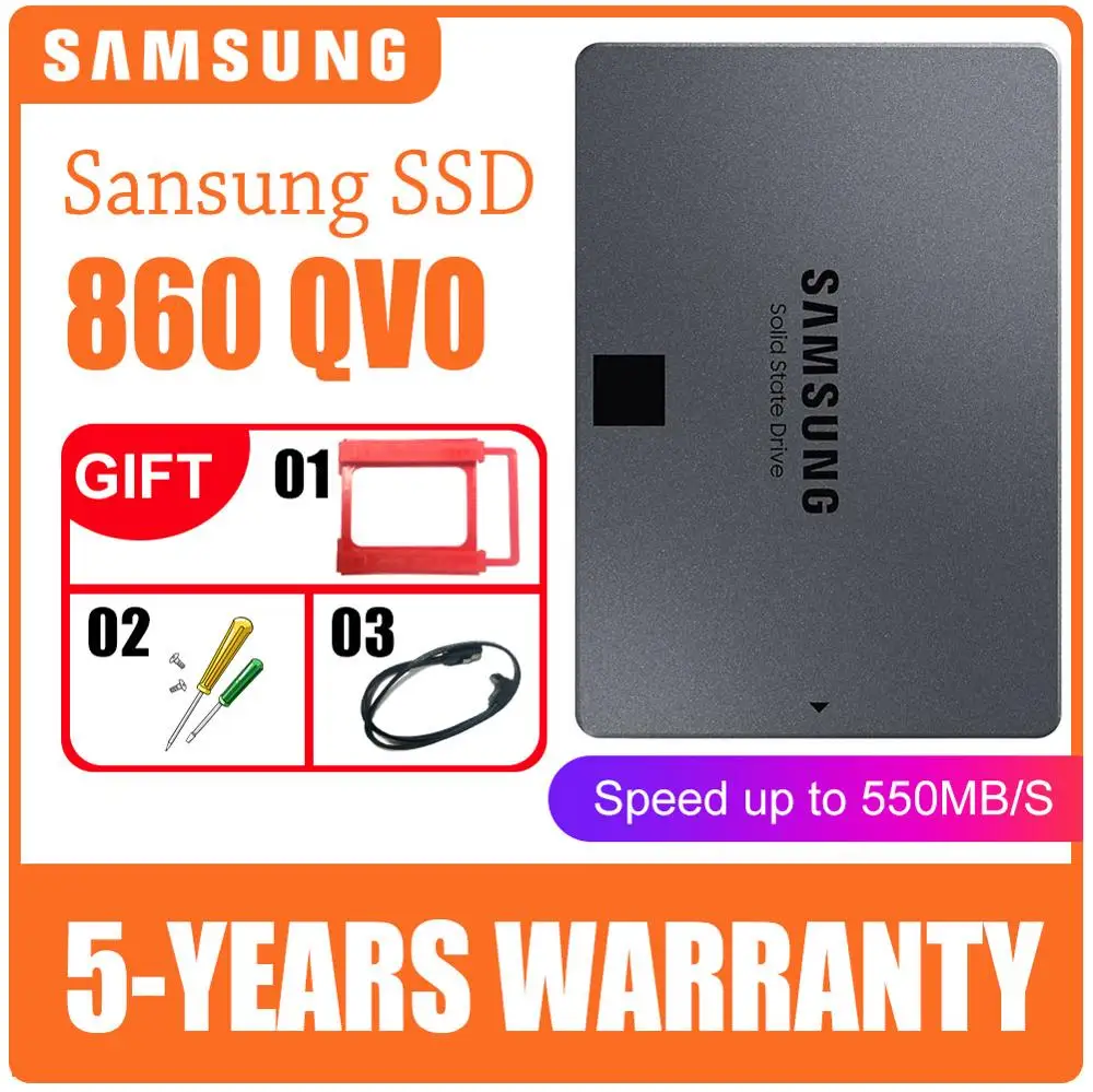 SAMSUNG SSD 860 QVO 1 ТБ 2 Внутренний твердотельный диск HDD QLC SATA III 5 дюйма для ноутбука |