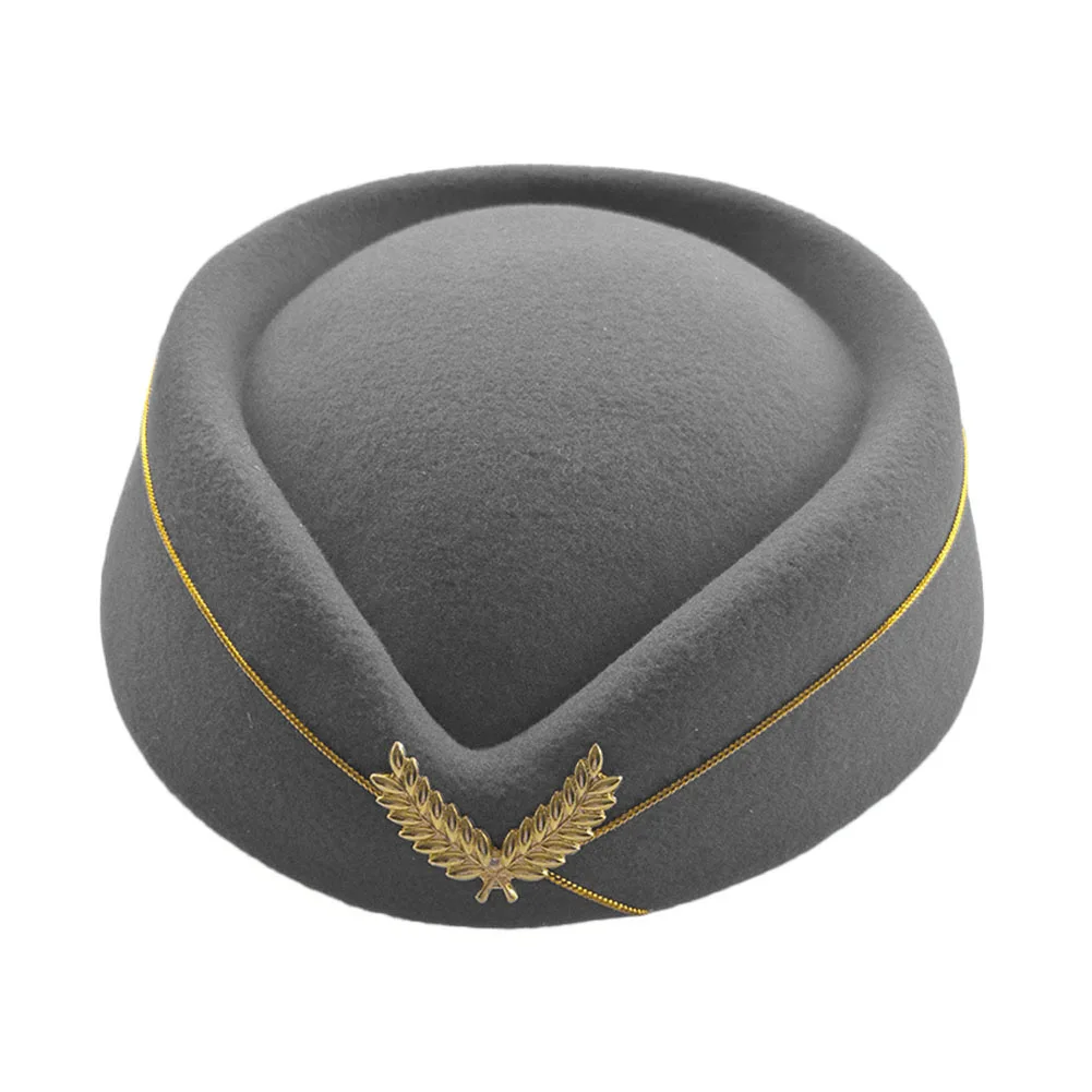 Осень Зима авиакомпания шапочка стюардессы Имитация шерстяная Униформа самолет