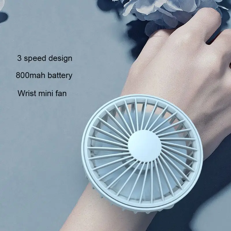 

Fashion New USB Rechargeable Cooling Watch Fan Personal Fan 3 Speed Wearable Cooler Sports Fan for Running Baby Stroller Outdoor