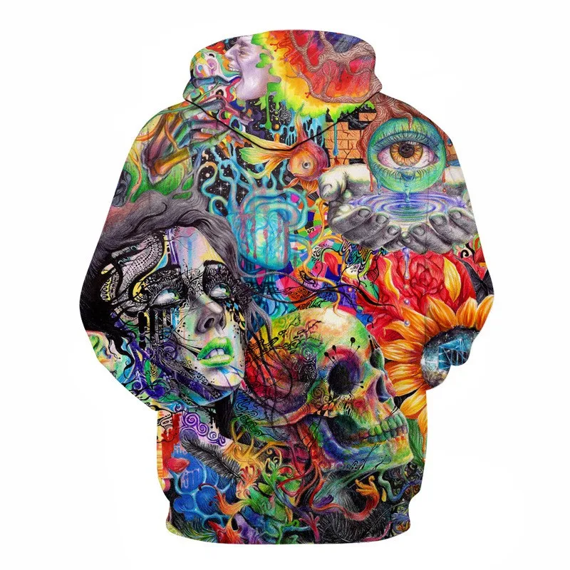 

3d Skull Horror Men's Hoodie, Autumn And Winter Tops, New Fashion Street Style Sweatshirts, Printed 2020 Hoodies
