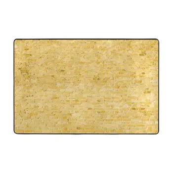 Yellow Brick Wall Doormat Carpet Mat Rug Polyester Non-Slip Floor Decor Bath Bathroom Kitchen Living Room 60x90