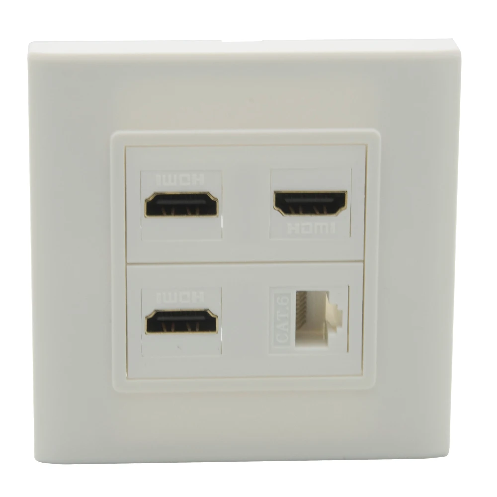 Тип ЕС 86 3 порта s HDMI V2.0 1 порт CAT6 RJ45 розетка к розетке Настенная