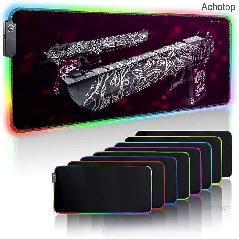 awp rgb gaming mouse pad large colorful luminous for pc computer laptop led light desk mat cs go gamer keyboard pad with backlit free global shipping