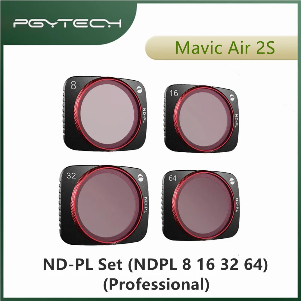 

PGYTECH DJI Air 2S NDPL Filter Set 8 16 32 64 Prevent Unwanted Reflection Improves Image Sharpness Quick Release Design