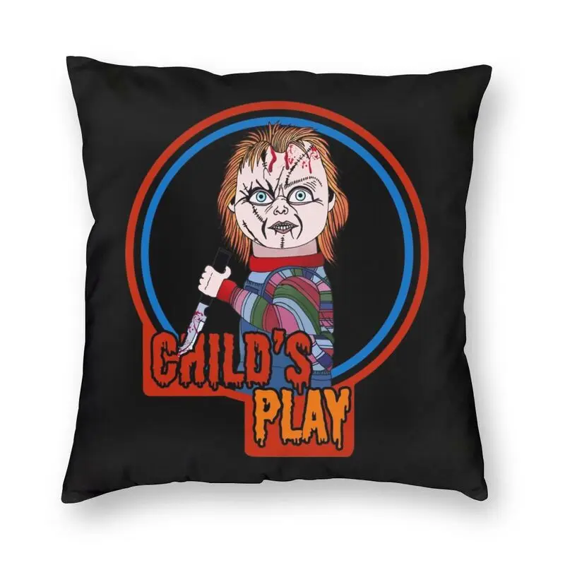 

Halloween Chucky Child's Doll Cushion Cover Double-sided 3D Print Horror Floor Pillow Case for Car Cool Pillowcase Home Decor