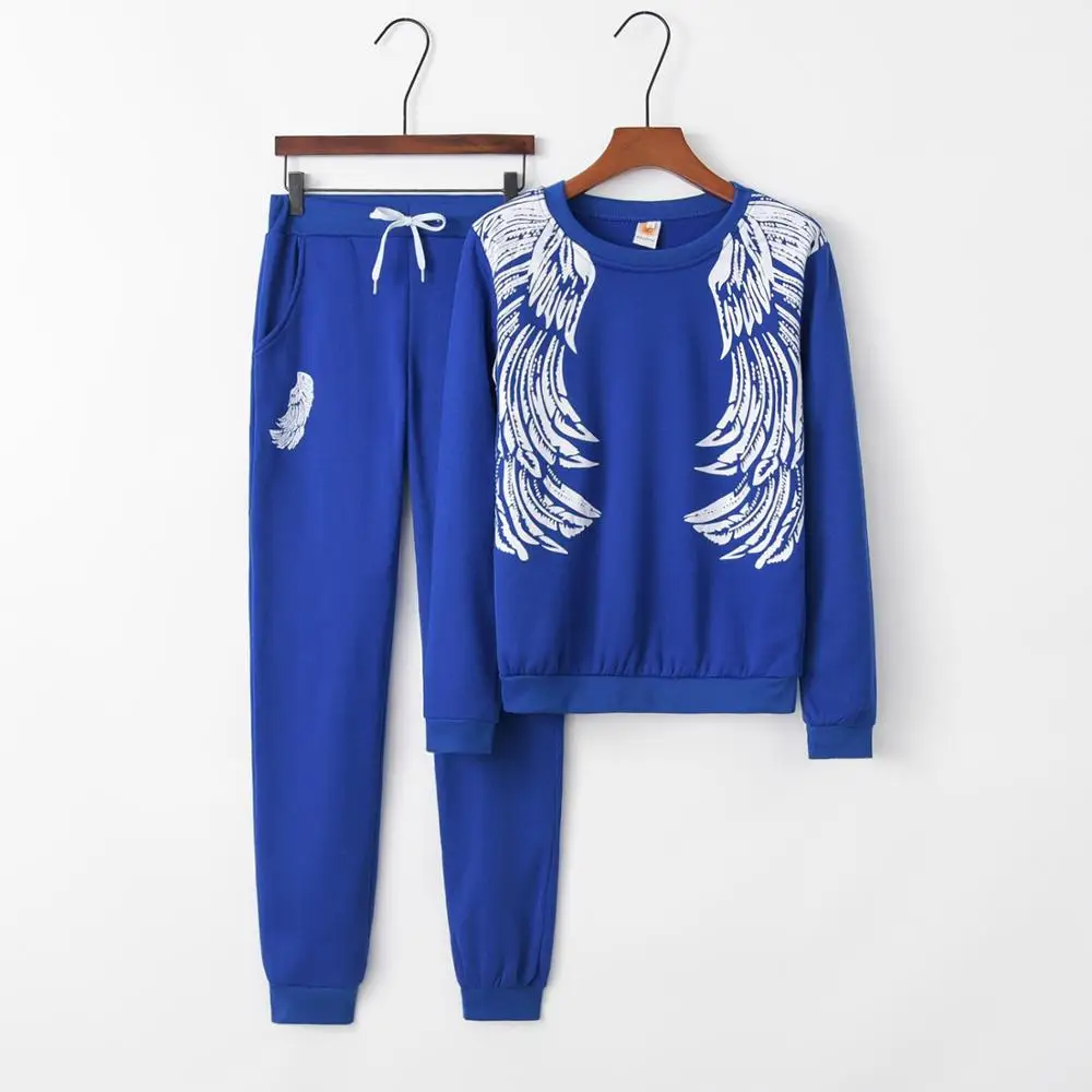 

Print Two Piece Set Women Tracksuit Long Sleeve Top and Elastic Waist Pants Ladies 2 Pieces Sweat Suits Conjunto Feminino