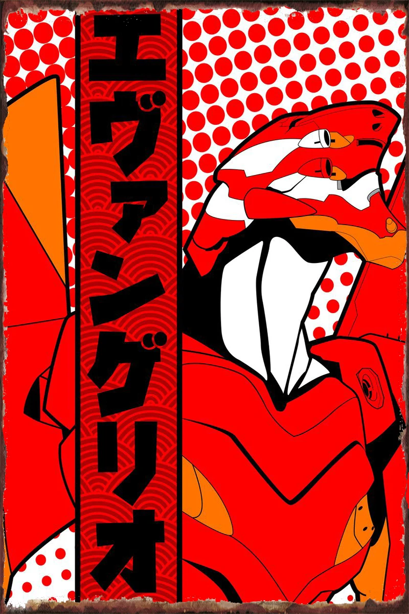 

Eva 02 robot Tin Plates Wall Decor Room Decoration Retro Vintage Metal Sign Tin Sign For Art Home Club Man Cave Cafe Pub