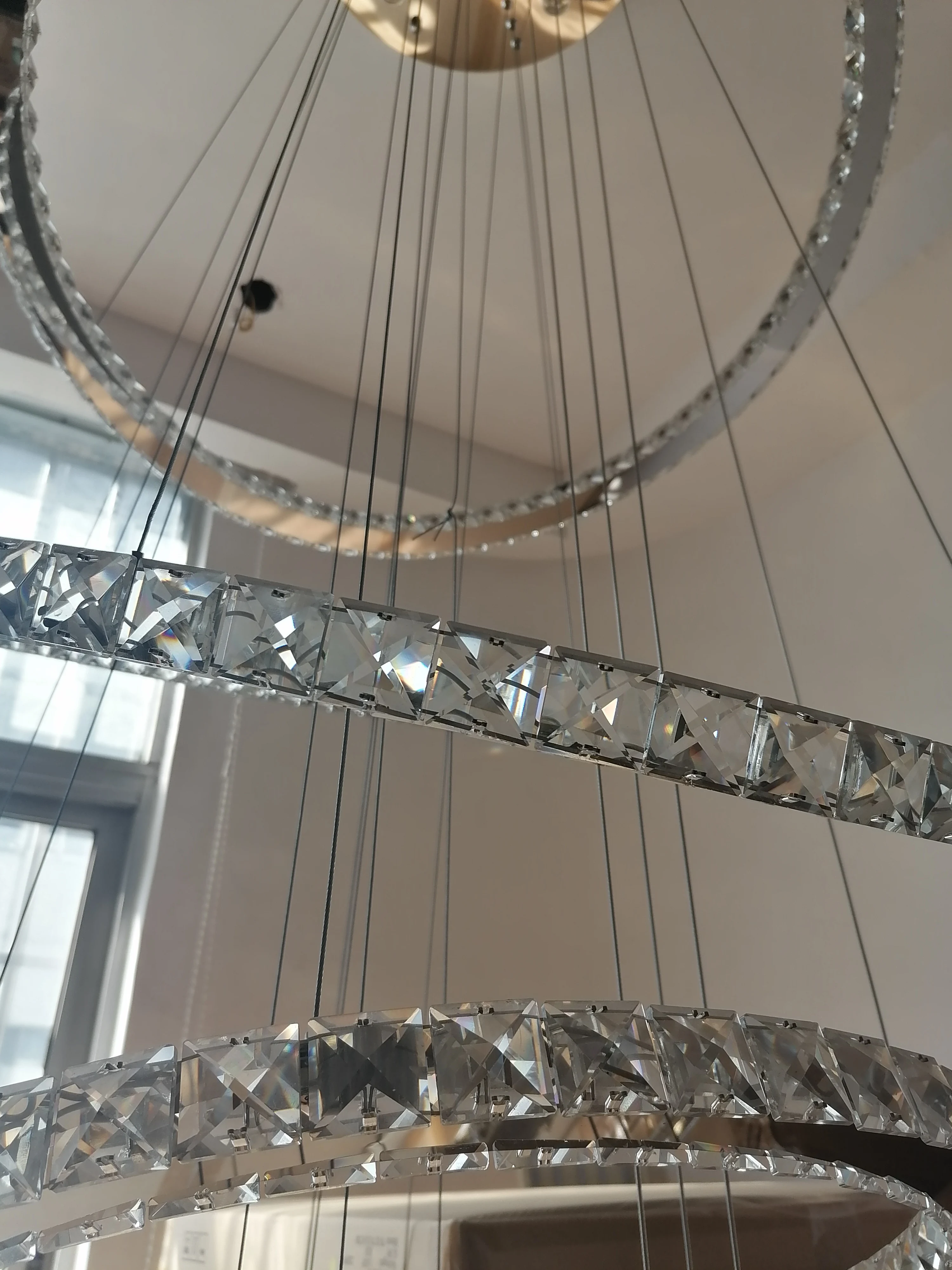 Современная хрустальная люстра светильник круг K9 хром подвесной блеск 90 260V