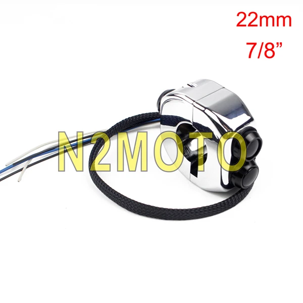 22mm chrome black 14 цветов " 7/8" Руль M-коробкой многопозиционного переключателя 22/25 мм рукоятка переключатели Управление для Harley Bobber Chopper Cafe Racer - Цвет: 22mm chrome black