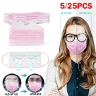5 предметов в партии, 25 шт Анти-туман маски одноразовая розовая маска для защиты лица маски 3 Слои с защитой от ветра от пыли для взрослых на открытом воздухе защитная маска для лица