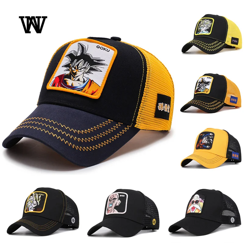 Dragon Ball Goku бейсбольная кепка s для мужчин и женщин Snapback Хип-Хоп Кепка летняя Bone gorra hombre Регулируемая Кепка для водителя грузовика сетчатая Кепка для папы CZX7