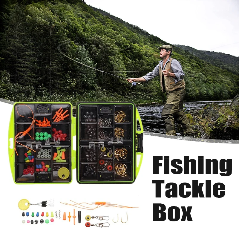 

Carp Fishing Tackle Box Anti Tangle Sleeve line Aligner Bait Fishing Tool Box Fishing Beads Lure Bait Jig Hook Swivels Tackle