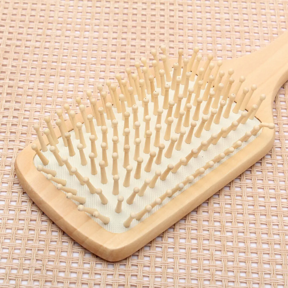 

2017 NEW Black White Wooden Paddle Brush Antistatic Comb