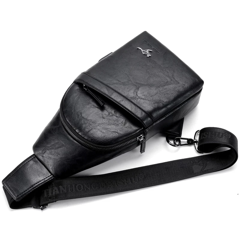 Роскошная брендовая мужская нагрудная Сумка кенгуру кожаная сумка мессенджер