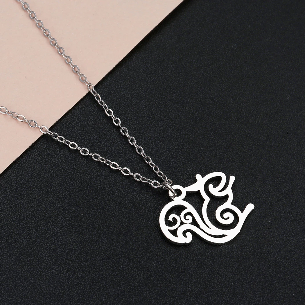 Ожерелье с милыми белками Cxwind колье чокер из нержавеющей стали животными для