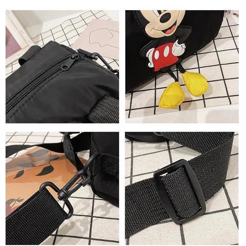 

Disney Black Messenger Bag Mickey Mouse Children Woman Man Messenger Bags Cartoon 3D Wallet Lightweight Mickey Mouse Handbag Bag