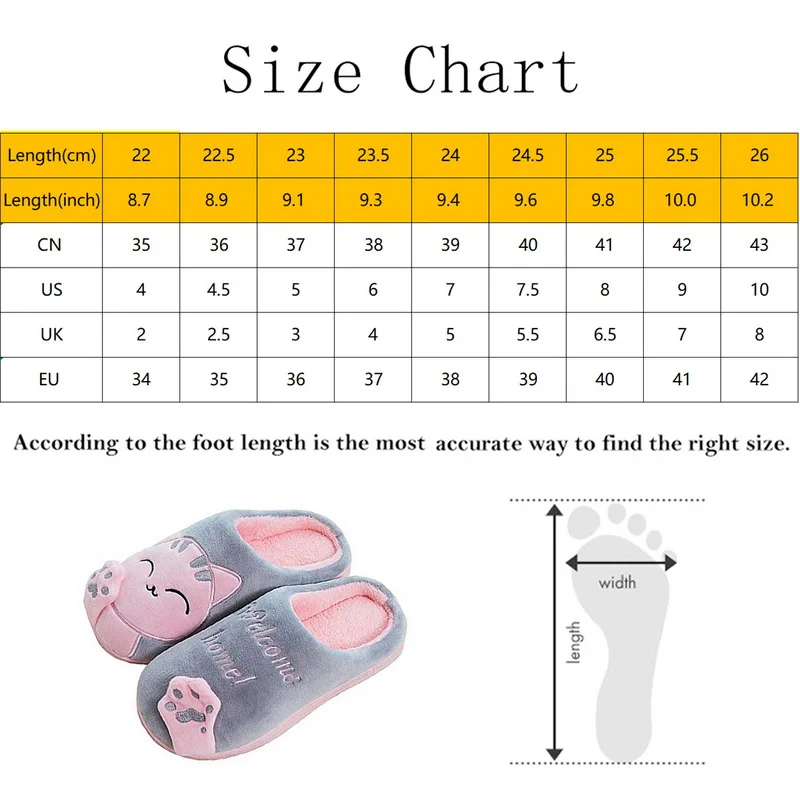 

WENYUJH Winter Indoor Warm Home Slippers Unisex Couples Bedroom Cartoon Cat Slippers for Women Men with Non-slip Soft Bottom