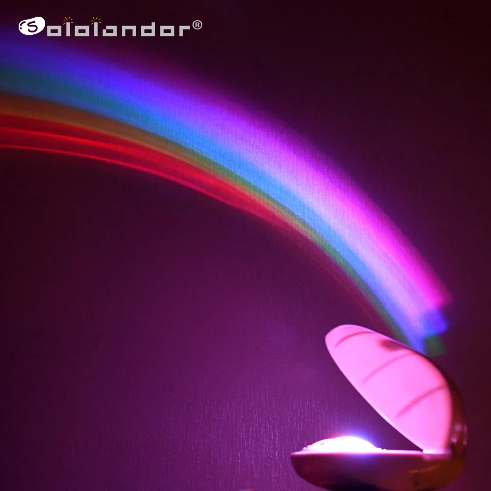 3 Modes RGB LED Lamp - Colorful LED Creative Night Light – Egg Shaped Rainbow Projector Light for Romantic and Magical Children’s Bedroom Decoration image 2