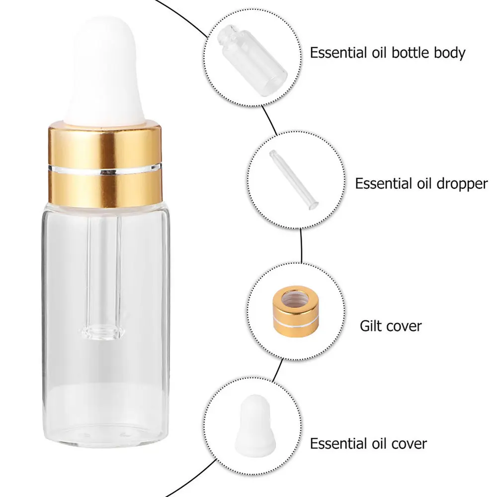 

50pcs 3ml Eye Dropper Perfume Travel Vial Container Dropper Bottle Container