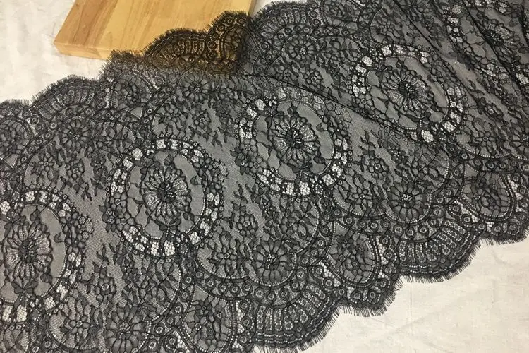 50cm wide 300cm long European style geometric subtle eyelash french lace chantilly trim fabric bride wedding | Дом и сад