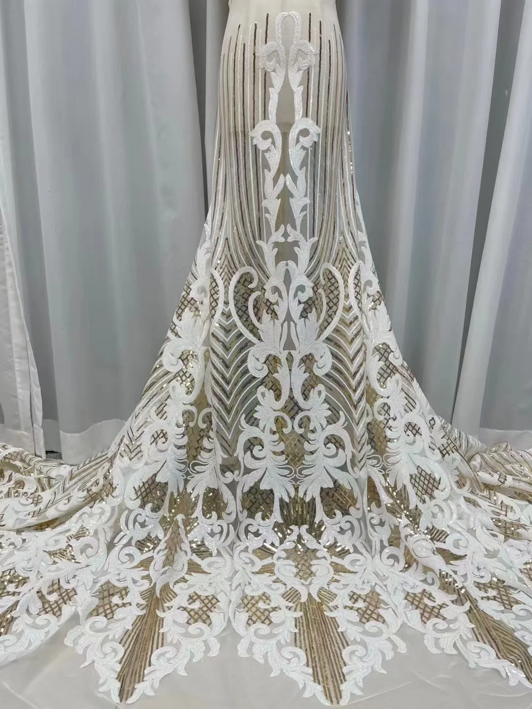 

New full Sequin lace mesh lace fabric for dress accessories