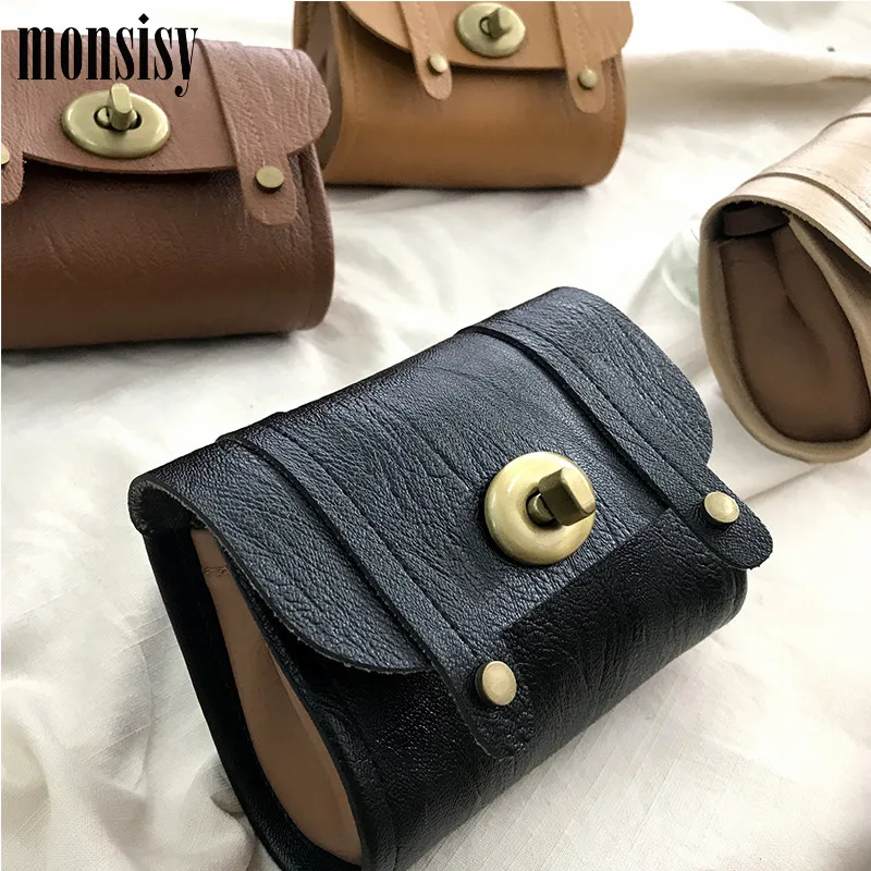 Monsisy Vintage Mini Bag For Girl Boy Crossbody PU Leather Handbag Children Wallet Kid Small Change Purse Baby Coin | Багаж и сумки