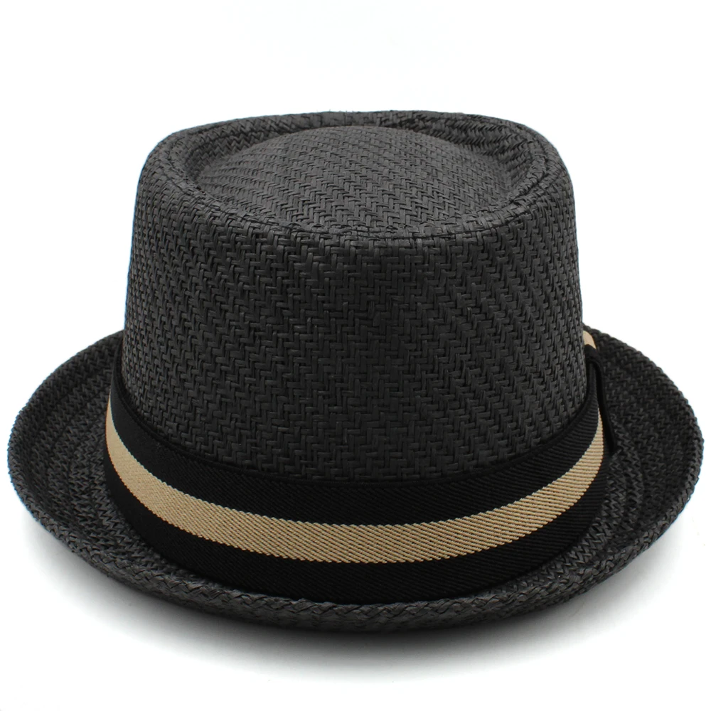 Men Women Classical Straw Pork Pie Hats Fedora Sunhats Trilby Caps Summer Boater Beach Outdoor Travel Party Size US 7 1/4 UK L | Аксессуары