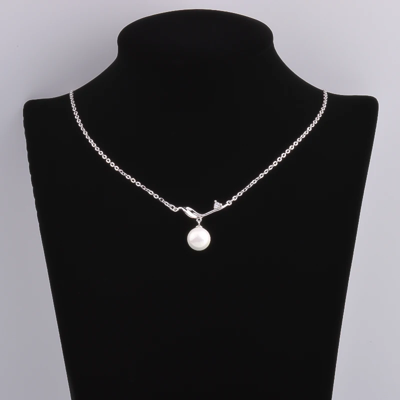 Женское ожерелье из серебра 925 пробы с жемчугом и цирконом | Украшения аксессуары
