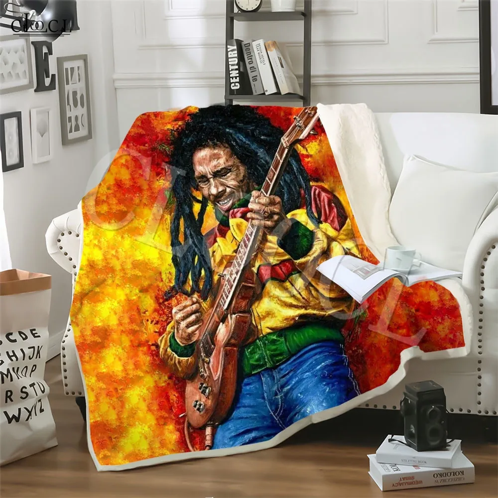 Double Layer Blankets Reggae Creator Bob Marley 3D Printed Kids Quilt for Home Decoration Sofa Adult Nap Plush Throw Blanket