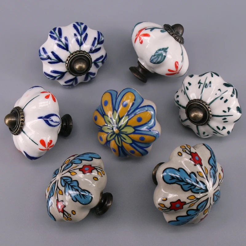 1x ручка ящика для детской комнаты красочная тыква стиль комод вытяжка