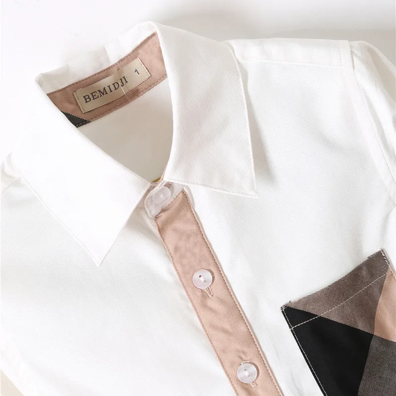 Детские рубашки для мальчиков весна-осень 2020 Детская рубашка топы с длинным