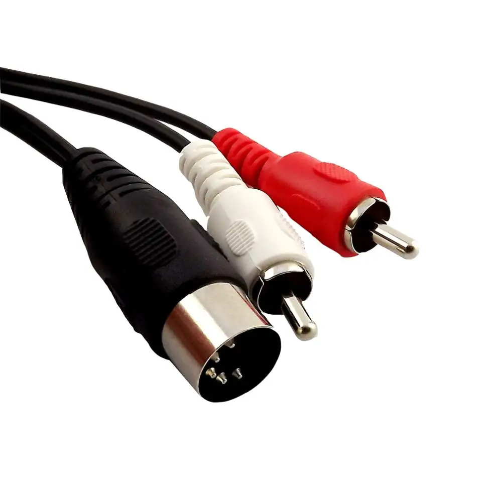5 шт. Pin DIN штекер для 2RCA штекерные вилки-конвертеры аудио никелированный разъем