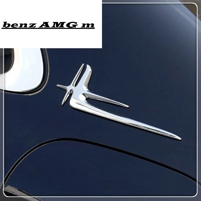 

2pcs Chrome Exterior Rear Window Emblem Trims Decoration for Mercedes-Benz E Class W213 2017 2018 / C Class W205 2015 - 2019