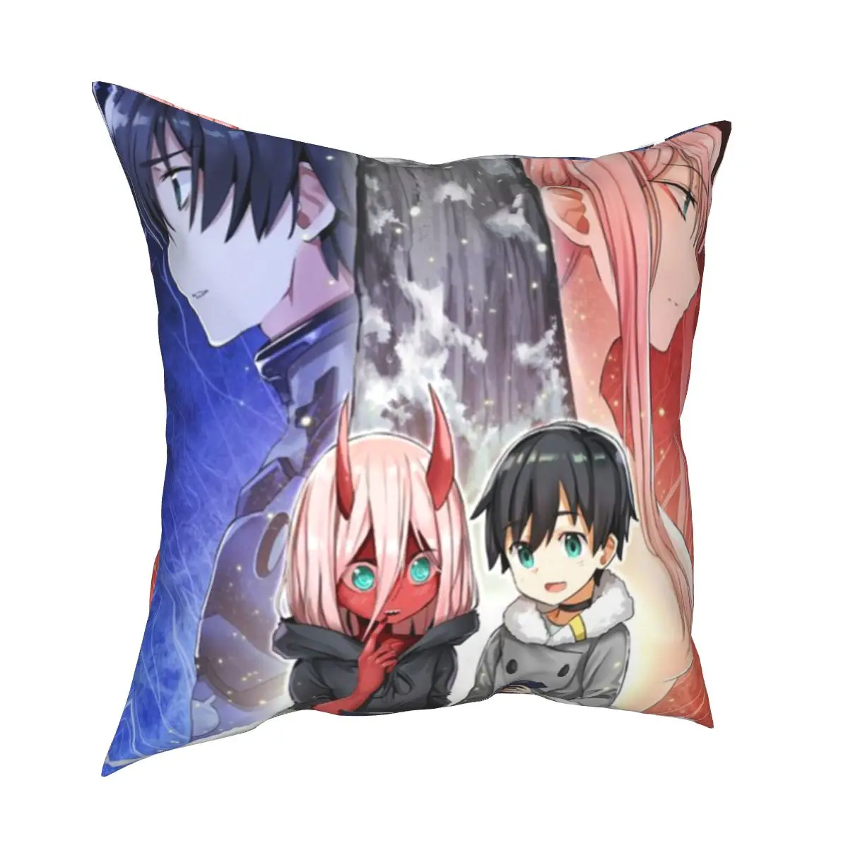 Чехол для подушки Zero Two 002 и Hiro, чехол для подушки с японским Аниме Манга, декоративный чехол для подушки 45x45 см