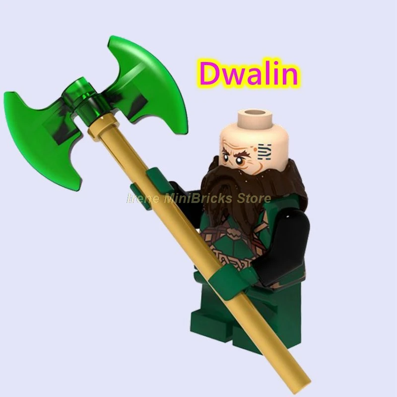 Dwalin Хоббит Властелин колец Bllbo Aragorn Orcs Bard eowin Ringwraith Gandalf подарки на день рождения строительные блоки игрушки для детей - Цвет: Dwalin