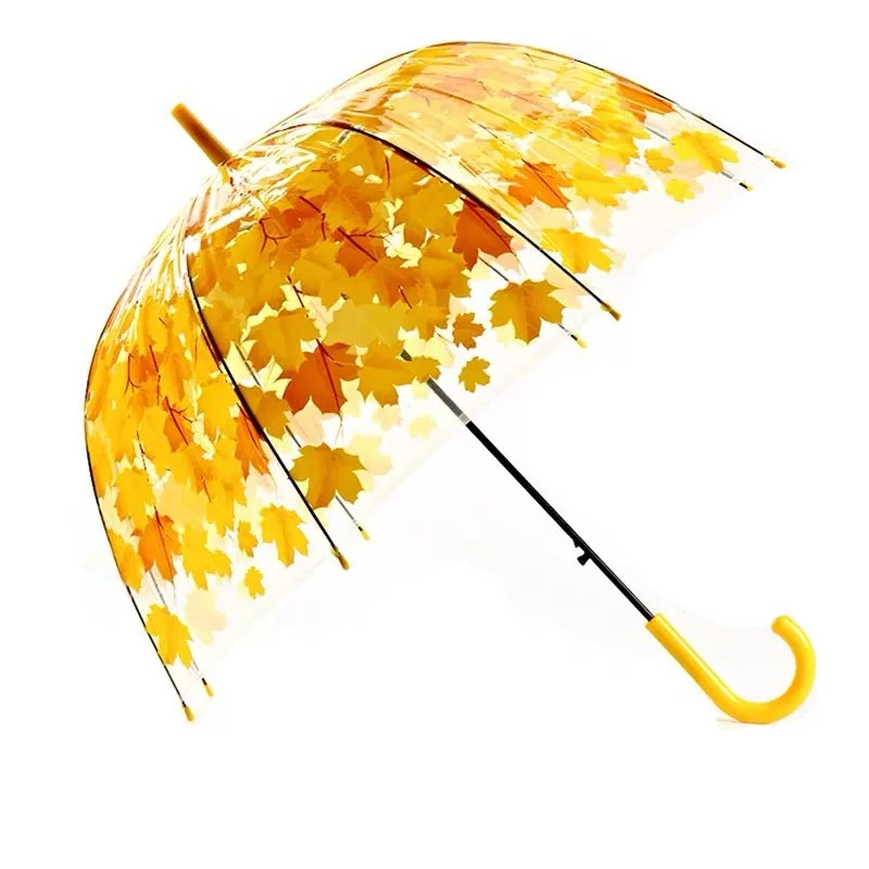 Brand Flower Umbrella For Women Transparent Girl Parasol Sun Portable Strongly Rain Female UV clear Kids Umbrellas |