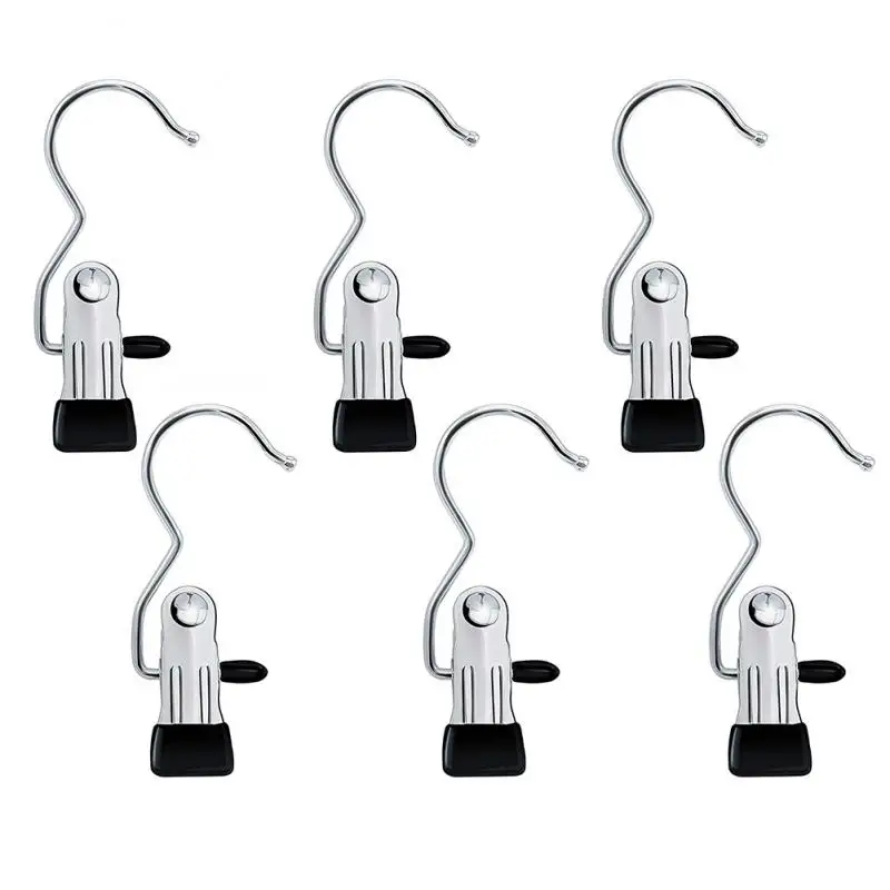 

1 / 6 PCS Stainless Steel Clothes Pegs Boot Hanger Clips Curtain Holder Clothes Pin Laundry Hook Hanging For Kitchen Bathroom