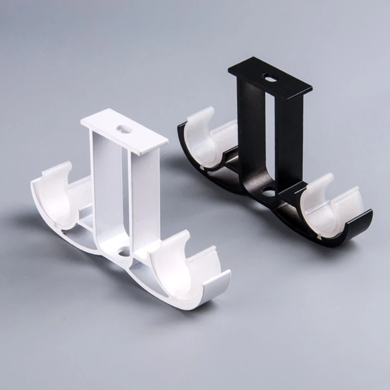 Double Curtain Rod Brackets Window Hardware Holder Home Decor Side Top Mounted Easy to Install 1pc | Обустройство дома