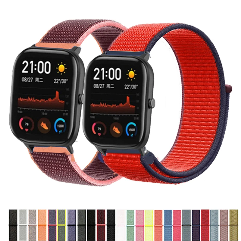 

20mm 22mm nylon Band for Huami Amazfit bip strap GTS2 Mini GTR 42mm 47mm GTR2 2e stratos 2 3 Watchband Bracelet Amazfit GTS 2 2e